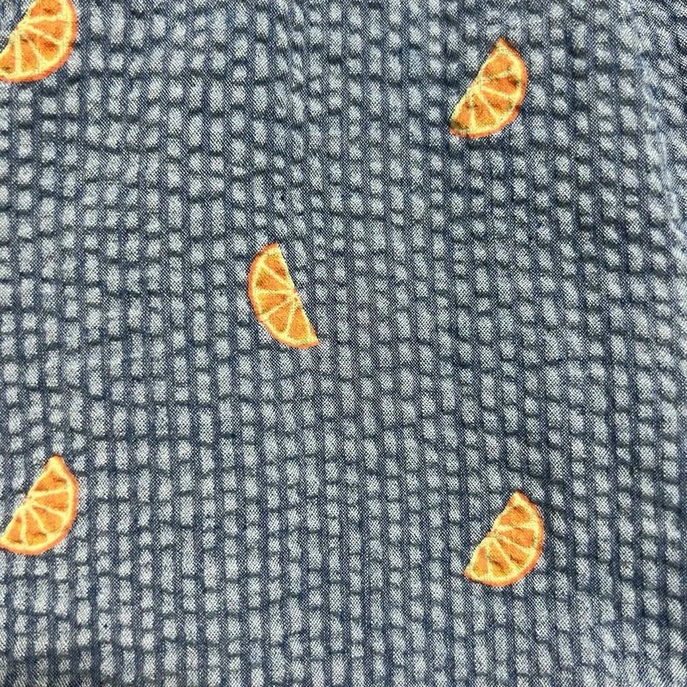 Andy & Evan 6Y Blue Seersucker Orange Slices Dress